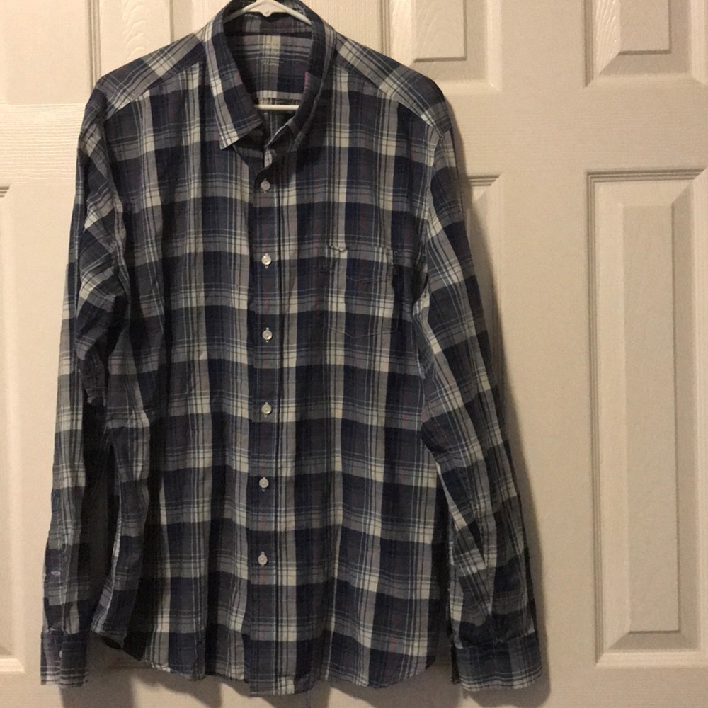 J. Crew lightweight chambray plaid button down
